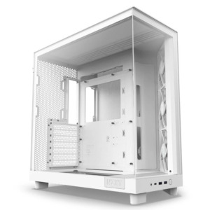 NZXT H6 Flow Matte White H2 NZXT H6 Flow Matte White - Compact Dual-Chamber Mid-Tower Airflow Case