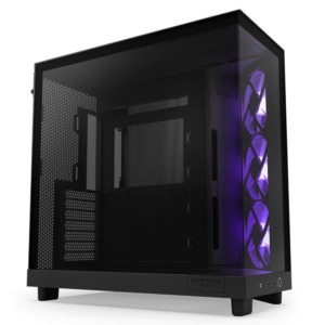 NZXT H6 Flow RGB Matte Black - Compact Dual-Chamber Mid-Tower Airflow Case with RGB Fans