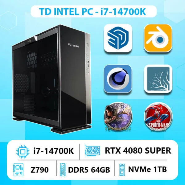 TD INTEL PC (i7 14700K, 4080 SUPER, Z790, 64GB DDR5, SSD 1TB)