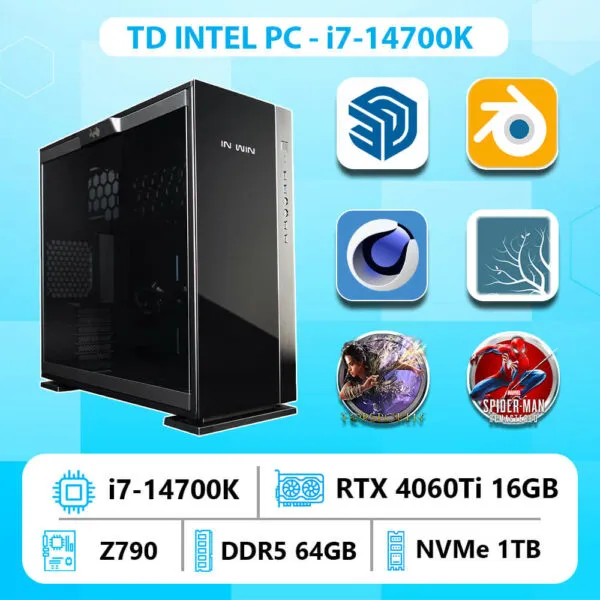 TD INTEL PC (i7-14700K, RTX 4060Ti 16GB, Z790, 32GB DDR5, SSD 1TB)