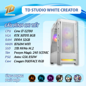 TD STUDIO WHITE Creator (i7-12700 | RTX 3070 Ti | 32GB DDR4 | SSD 1TB)
