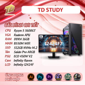 TD STUDY ( Ryzen 5 5600GT | 16GB DDR4 | SSD 512GB | LCD 23.8")