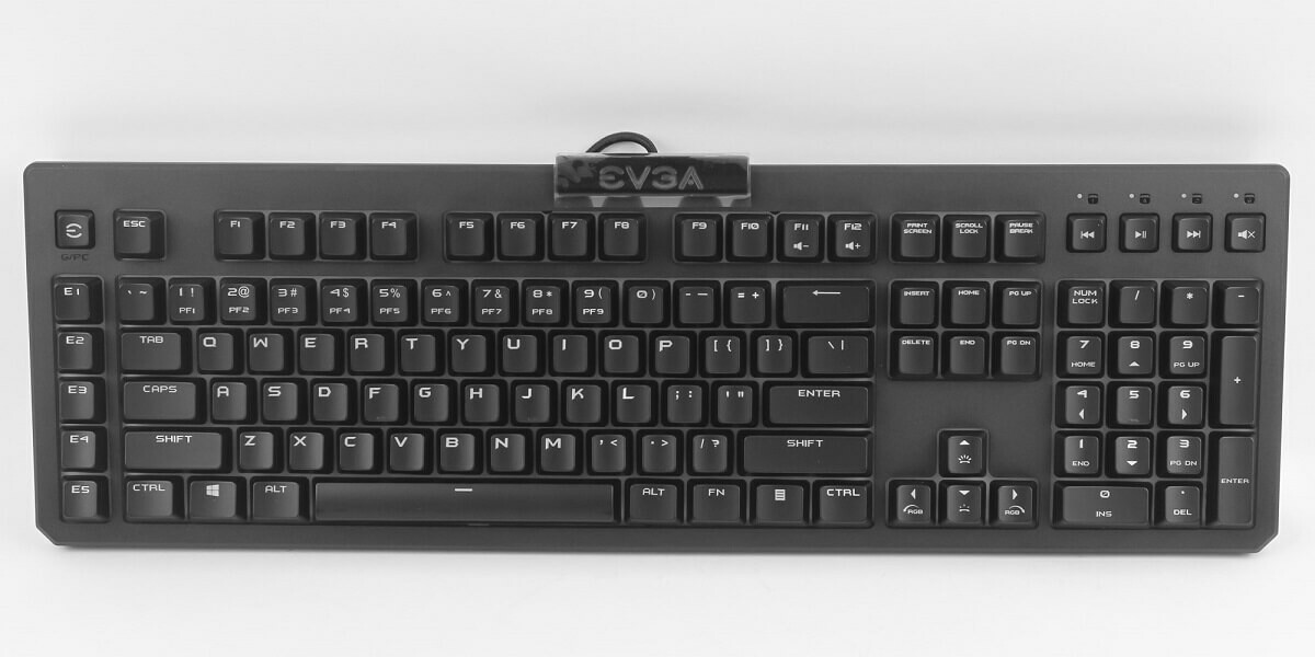 EVGA Z12 - RGB Gaming Keyboard - RGB Backlit LED - 5 Programmable Macro Keys - Dedicated Media Keys - Water Resistant