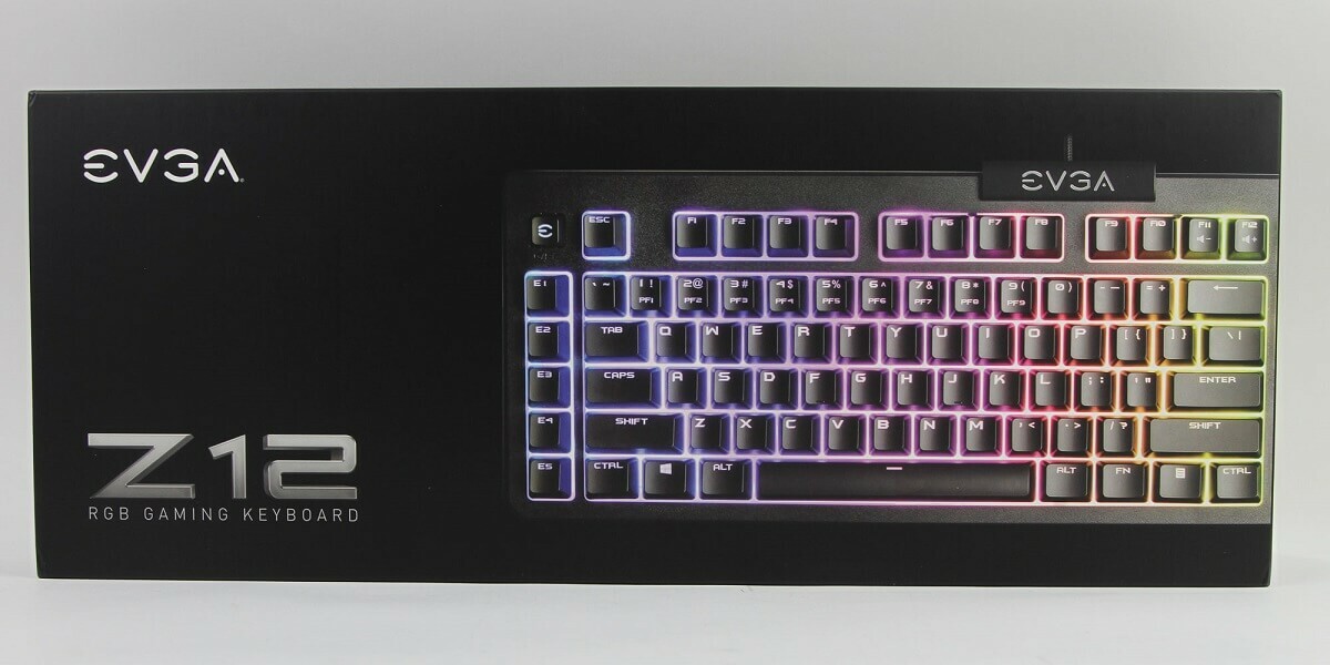 EVGA Z12 - RGB Gaming Keyboard - RGB Backlit LED - 5 Programmable Macro Keys - Dedicated Media Keys - Water Resistant