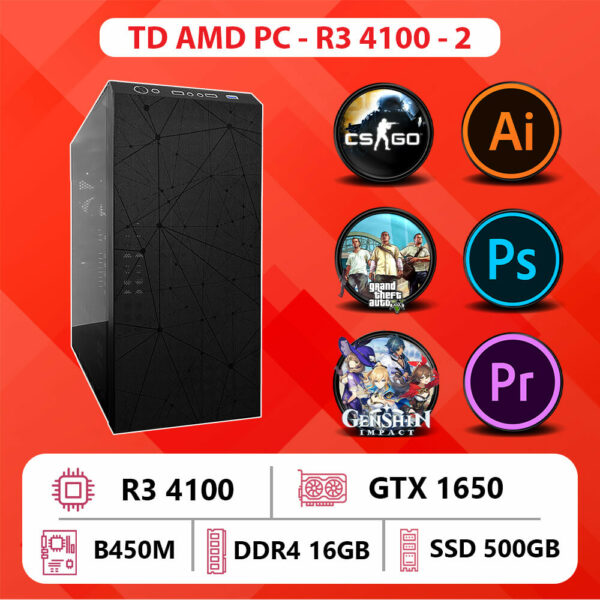 TD AMD PC (R3-4100, B450M, GTX 1650, 16GB DDR4, SSD 256GB)