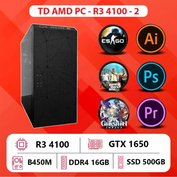 TD AMD PC (R3-4100, B450M, GTX 1650, 16GB DDR4, SSD 500GB)