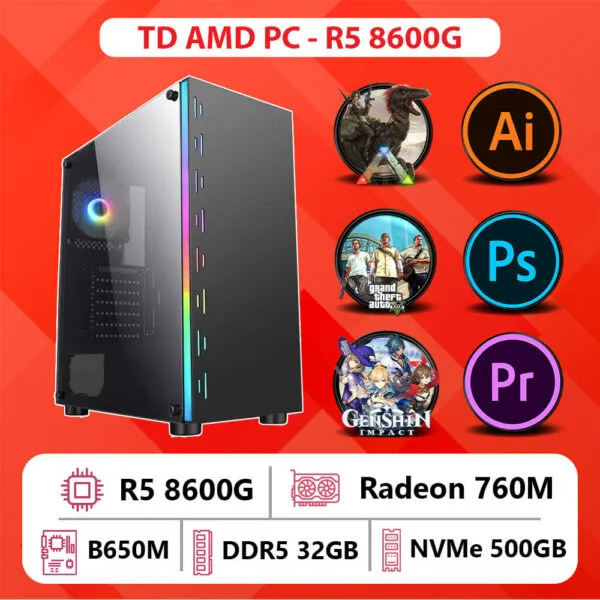 TD AMD PC (R5-8600G, B650M, 32GB DDR5, SSD 500GB)