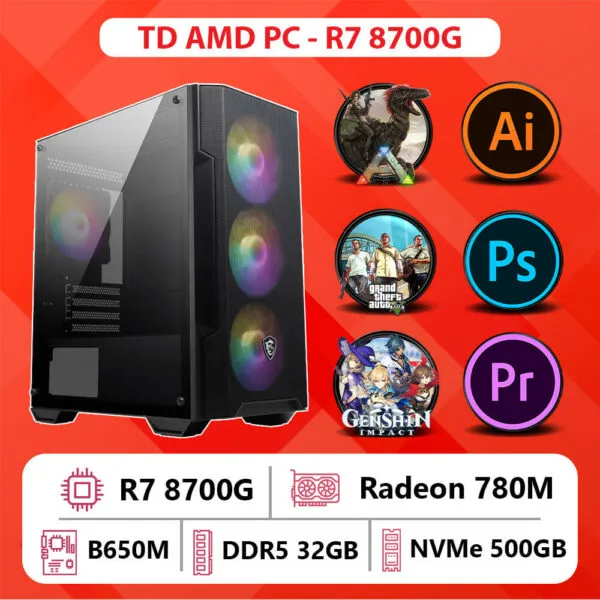 TD AMD PC (R5-8700G, B650M, 32GB DDR5, SSD 500GB)