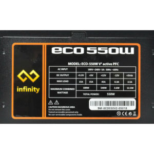 Infinity ECO 550W V2 – DC to DC – Hiệu suất 85% – Active PFC – Single Rail
