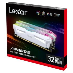 Lexar ARES White RGB DDR5 32gb 6400 Lexar ARES White RGB - 32GB (2x16GB) DDR5 - Bus 6400MHz Cas 32 - LD5EU016G-R6400GDWA