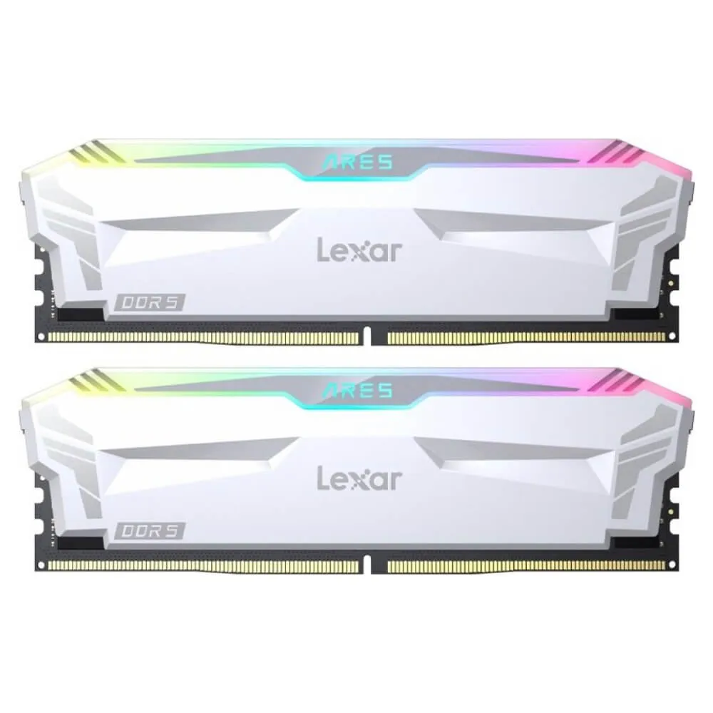 Lexar ARES White RGB – 32GB (2x16GB) DDR5 – Bus 6400MHz Cas 32 – LD5EU016G-R6400GDWA