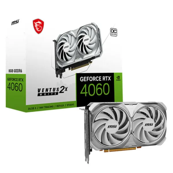 MSI GeForce RTX™ 4060 VENTUS 2X WHITE 8G OC – 8GB GDDR6