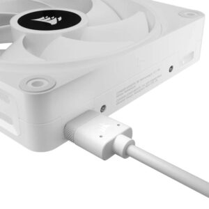 Corsair iCUE LINK QX120 White - RGB 120mm PWM PC Fans Starter Kit with iCUE LINK System Hub