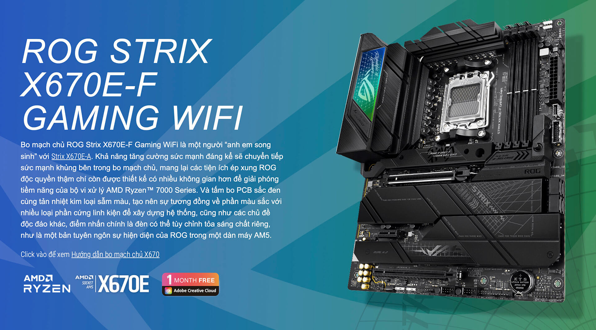 Asus ROG Strix X670E F Gaming WiFi Socket AM5 Asus ROG Strix X670E-F Gaming WiFi - Socket AM5