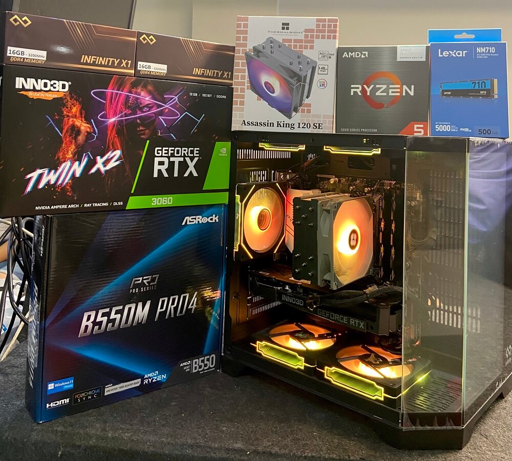 TD BACK TO SCHOOL PC (R5-5600, B550M, RTX3060, 32GB DDR4, SSD 500GB, MÀN HÌNH LG 27MR400)