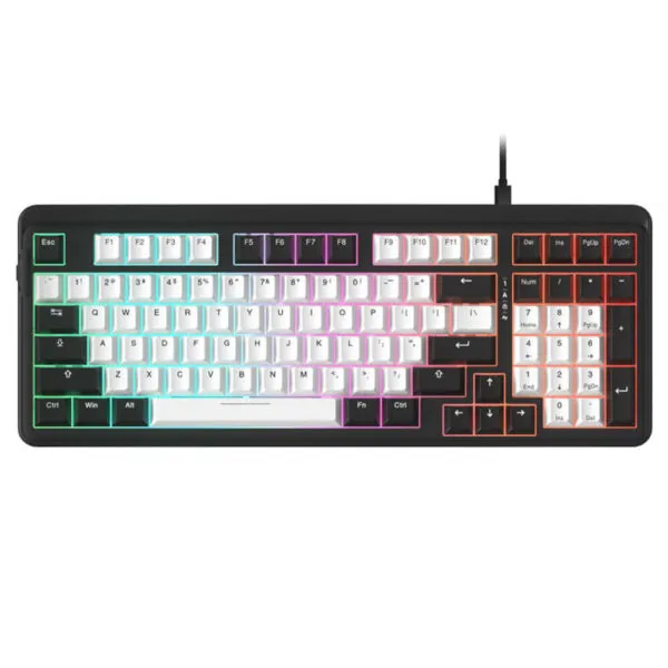 DAREU EK98 White – Black – DareU DREAM Switch | RGB Gaming Wireless Keyboard