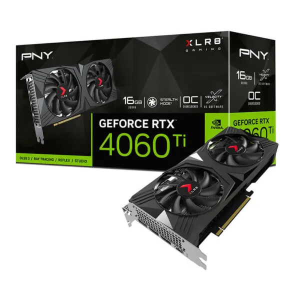 PNY GeForce RTX™ 4060Ti 16GB OC XLR8 Gaming VERTO™ Dual Fan - 16GB GDDR6