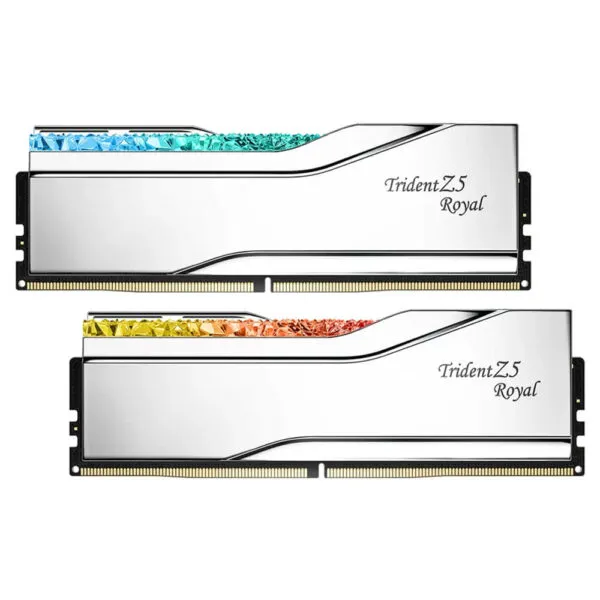 GSkill Trident Z5 RGB Royal Silver – 64GB (2x32GB) DDR5 – Bus 6400MHz Cas 32 (F5-6400J3239G32GX2-TR5S)