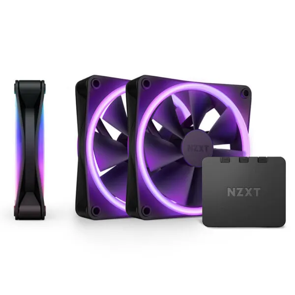 NZXT F120 RGB DUO Triple Pack Black - 3 x 120mm RGB Fans & Controller