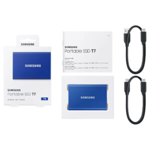 Samsung T7 Portable 1TB Blue - Portable SSD USB 3.2 Gen 2 - MU-PC1T0H/WW