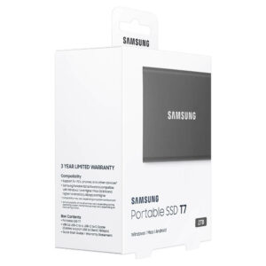 Samsung T7 Portable Gray 2TB H3 Samsung T7 Portable 2TB Gray - Portable SSD USB 3.2 Gen 2 - MU-PC2T0T/WW