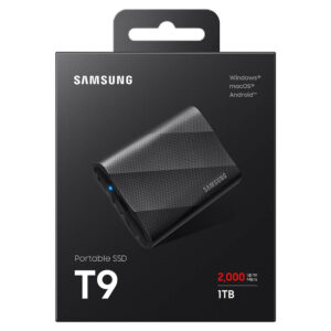 Samsung T9 Portable 1TB Black - Portable SSD USB 3.2 Gen 2x2 - MU-PG1T0B/WW
