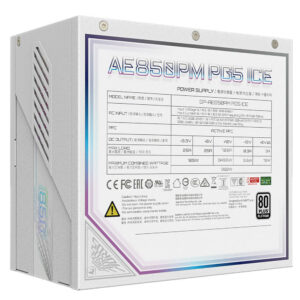 Gigabyte AORUS ELITE P850W ICE H3 Gigabyte AORUS ELITE P850W ICE - 80+ Platinum Modular PCIe 5.0 Power Supply