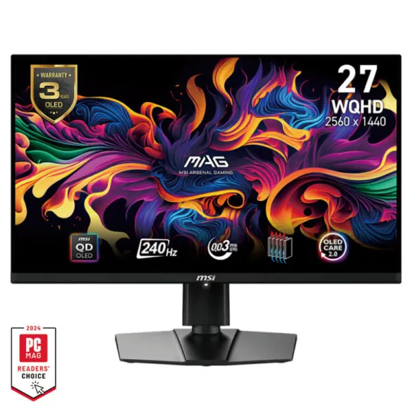 MSI MAG 271QPX QD-OLED E2 - 27 inch WQHD QD-OLED | 240Hz | 0.03ms | Type-C | Gaming Monitor