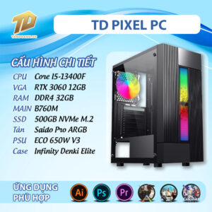 TD PIXEL PC (i5-13400F, B760M, RTX3060, 32GB DDR4, SSD 500GB)