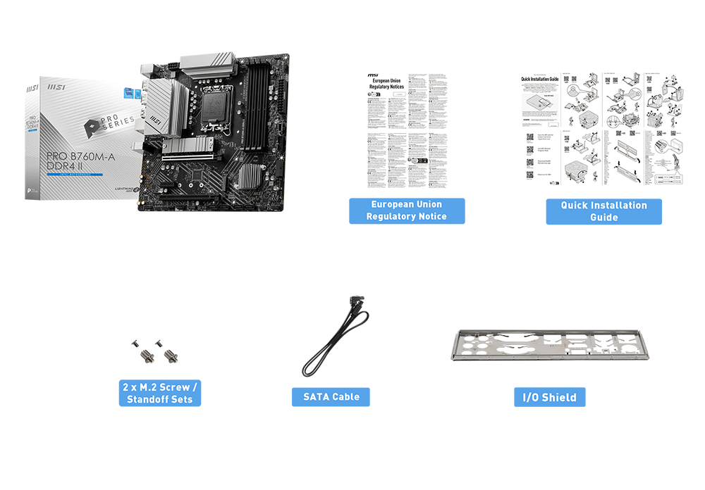 msi pro b760m a ddr4 ii accessory MSI PRO B760M-A DDR4 II - Socket 1700