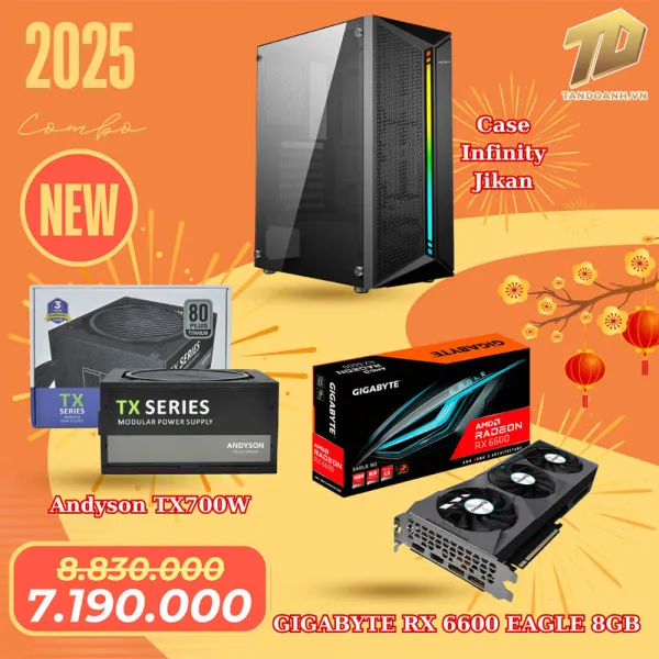 Combo Tết 8 - Gigabyte RX 6600 + Andyson TX700W + Infinity Jikan