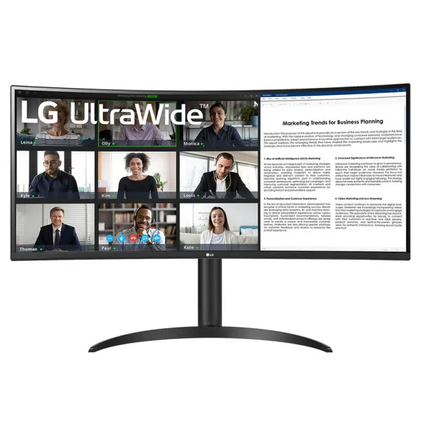 LG UltraWide 34WR55QC-B - 34 inch WQHD VA | 100Hz | 5ms | USB Type-C | Cruved | Gaming Monitor