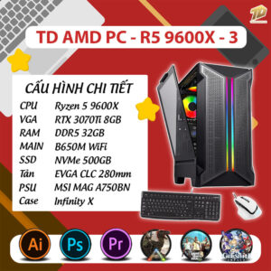 TD AMD PC (R5-9600X, B650M, 3070TI, 32GB DDR5, SSD 500GB)