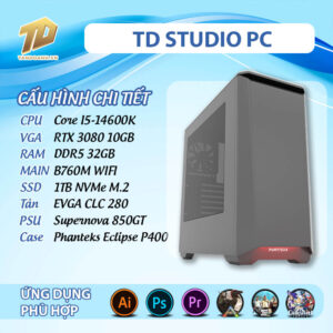 TD STUDIO PC (I5-14600K, B760M, RTX3080, 32GB DDR5, SSD 1TB)