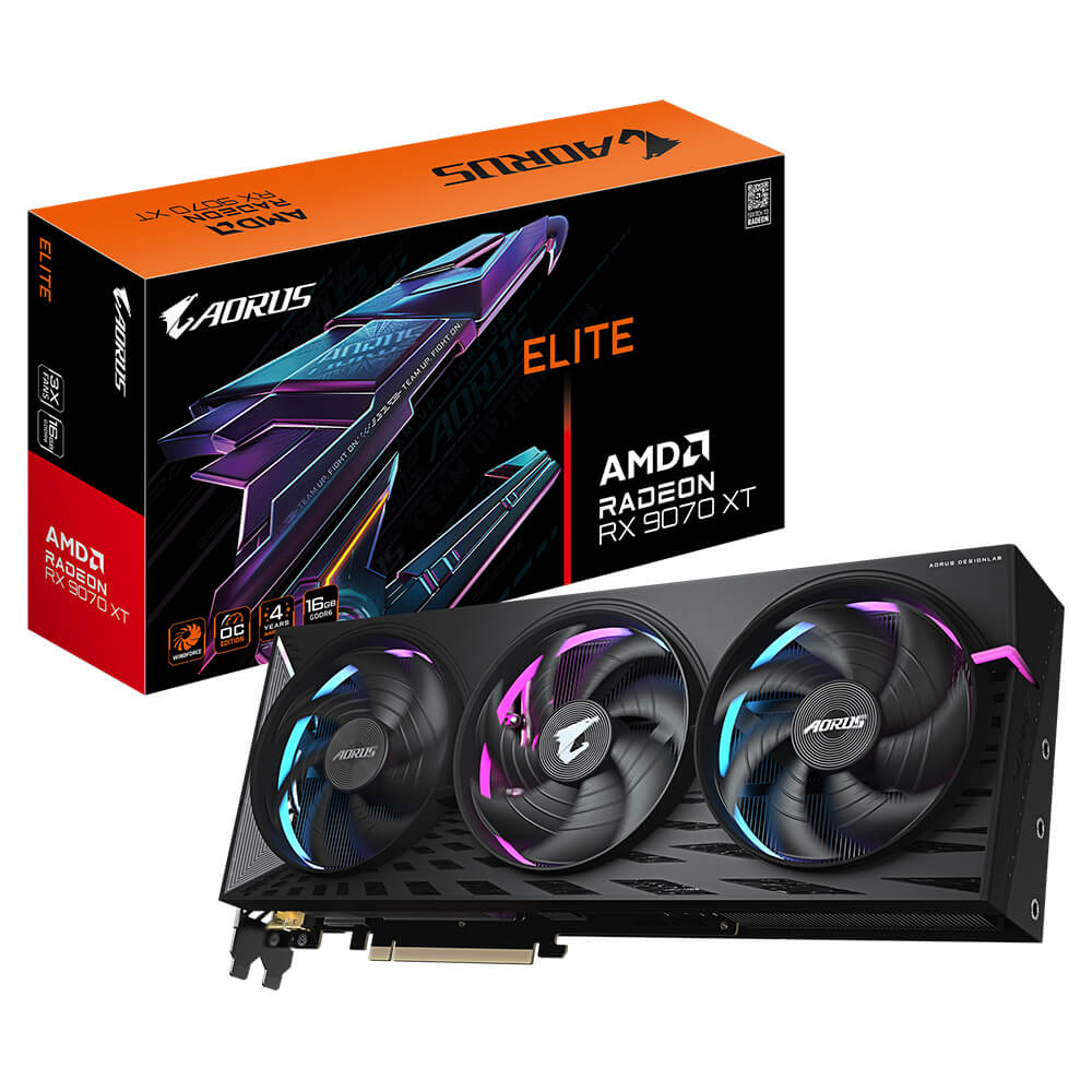 Gigabyte AORUS Radeon RX 9070 XT ELITE H1 Gigabyte AORUS Radeon™ RX 9070 XT ELITE - 16GB GDDR6