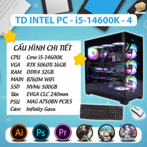TD INTEL PC (I5-14600K, B760M, 5060TI 16GB, 32GB DDR5, SSD 500GB)