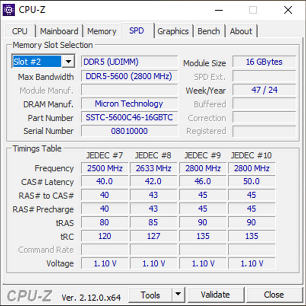 SSTC 16GB DDR5 H5 SSTC DDR5 - 16GB (1x16GB) DDR5 - Bus 5600MHz Cas 46