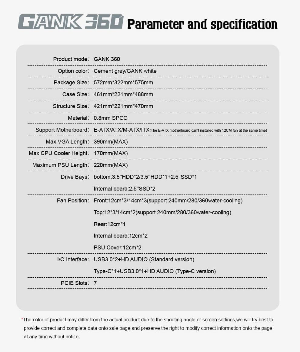 Segotep GANK 360 E-ATX WHITE - Mid-Tower Case