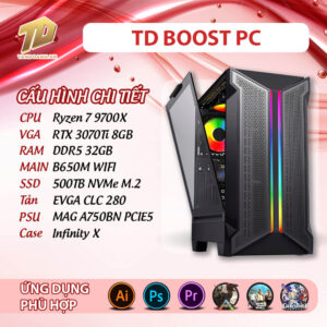TD BOOST PC (R7-9700X, B650M, 3070TI, 32GB DDR5, SSD 500GB)