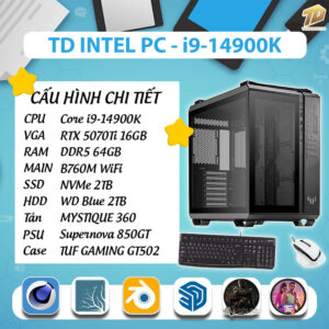 TD INTEL PC (i9-14900K, 5070Ti, Z790, 64GB DDR5, SSD 2TB, HDD 2TB)