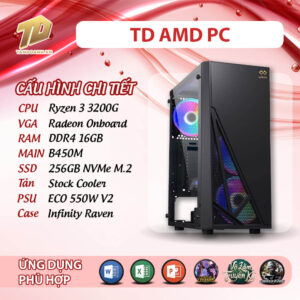 TD AMD PC (R3-3200G, B450M, Ram 16GB, SSD 256GB)