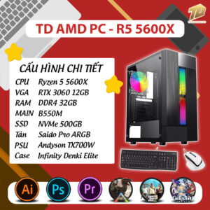 TD AMD PC (R5-5600X, RTX3060, B550M, 32GB DDR4, SSD 500GB)