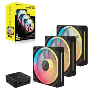 Corsair iCUE LINK LX120 R RGB Black Kit H2 Corsair iCUE LINK LX120 RGB 120mm PWM Fans Starter Kit