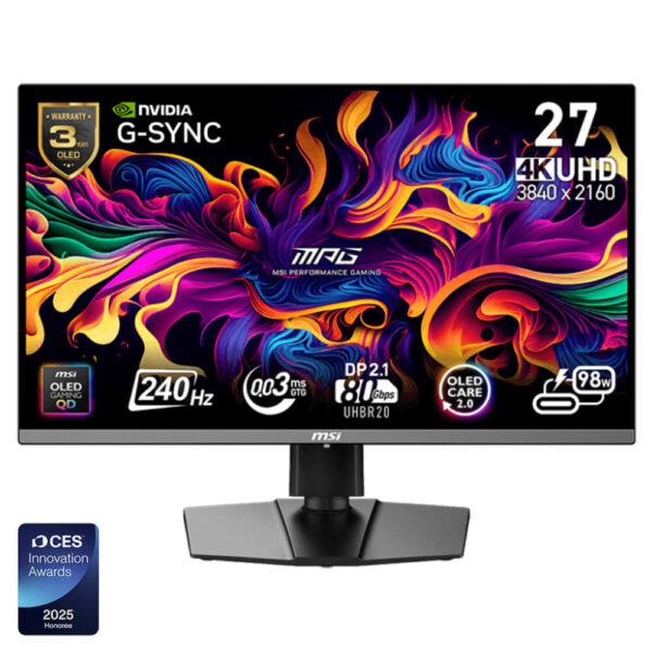 MSI MPG 272URX QD-OLED - 27 inch UHD QD-OLED | 240Hz | 0.03ms | Type-C | Gaming Monitor