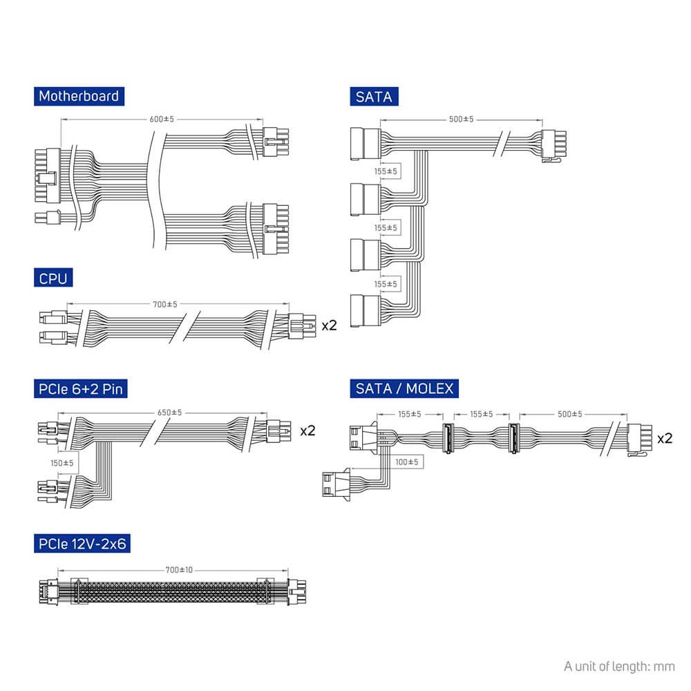 FSP VITA GM 1000W H6 FSP VITA GM 850W - 80+ GOLD - Full Modula, PCIe 5.1, ATX 3.1 PSU - Ảnh 6