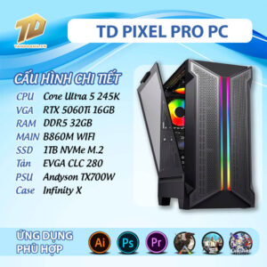 TD PIXEL PRO PC (Ultra 5 245K, B860M, RTX 5060Ti 16GB, 32GB DDR5, SSD 1TB)