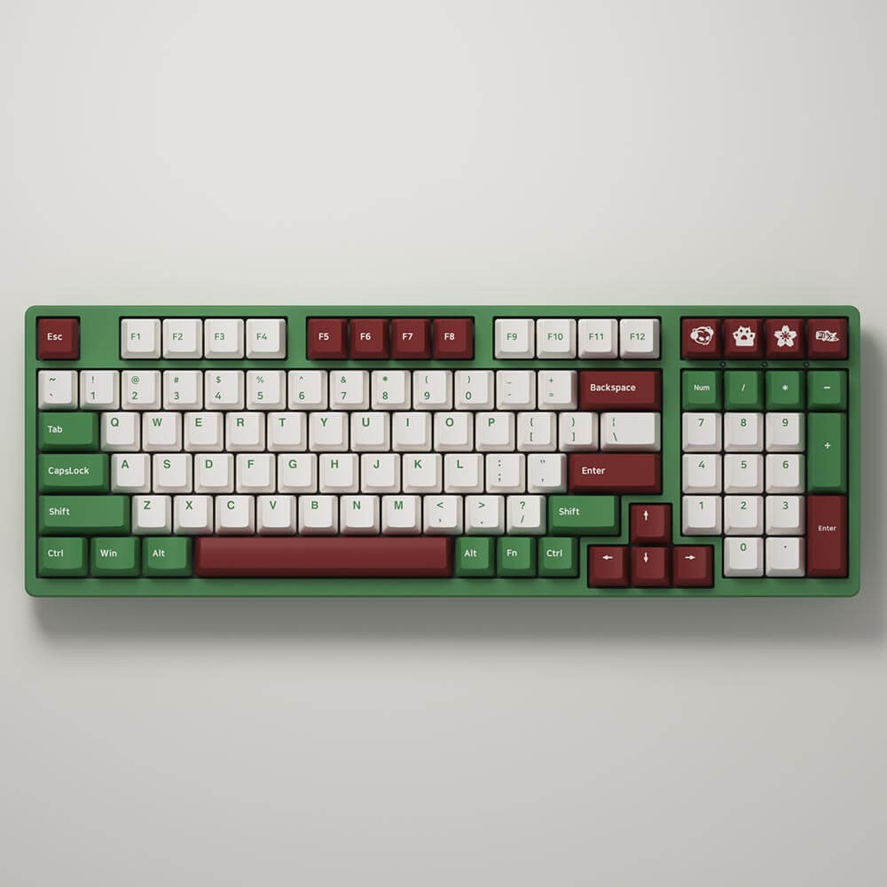 AKKO 3098S Matcha Red Bean H7 AKKO 3098S Matcha Red Bean - PBT Double Shot / Rainbow LED / Cherry profile / Keyboard - Ảnh 7