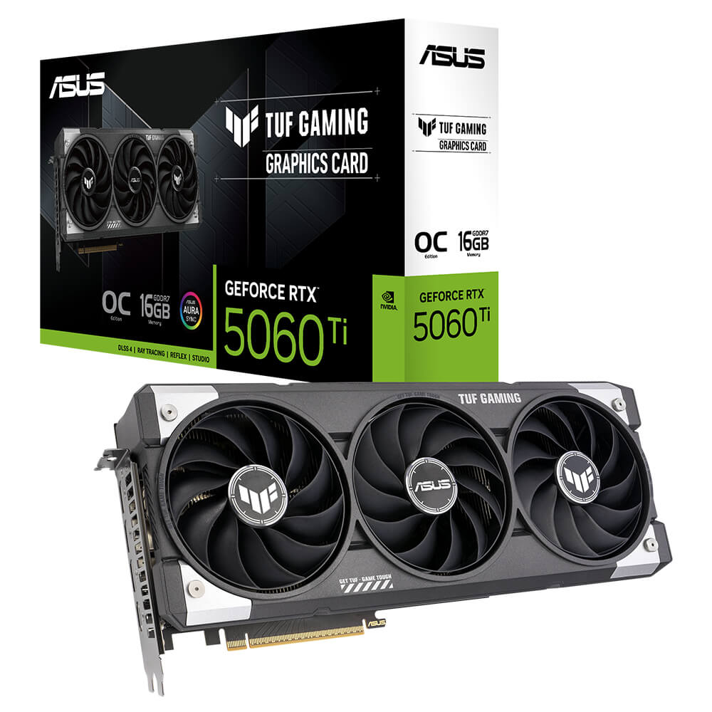 ASUS TUF Gaming GeForce RTX 5060 Ti 16GB GDDR7 OC Edition H1 ASUS TUF Gaming GeForce RTX™ 5060 Ti OC Edition - 16GB GDDR7