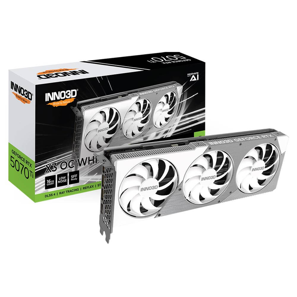 INNO3D GeForce RTX 5070 Ti X3 OC WHITE H1 INNO3D GeForce RTX™ 5070 Ti X3 OC WHITE - 16GB GDDR7