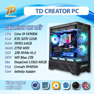 TD CREATOR PC (i9-14900K, Z790, RTX 5070, 64GB DDR5, SSD 2TB, HDD 2TB)